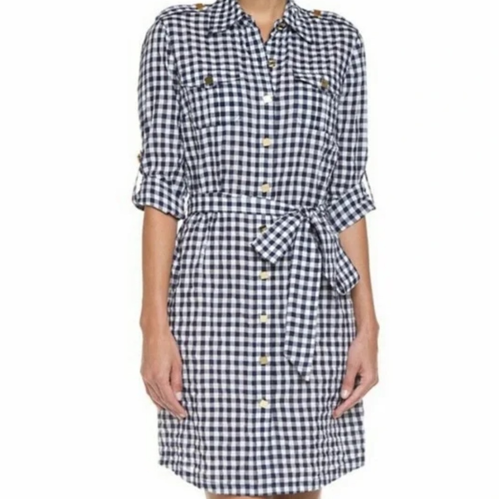 Tory Burch stunning gingham button down dress
